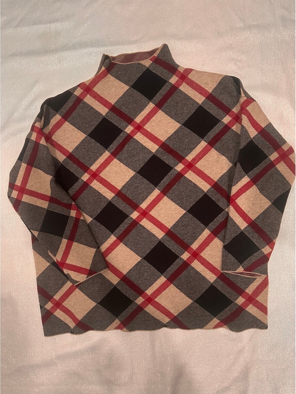 Rachel Zoe Women's 1X Plaid Turtleneck Sweater